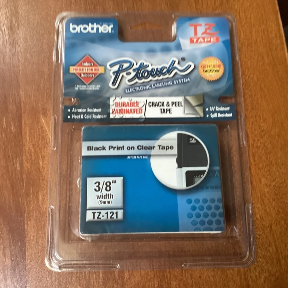 Brother TZ-121 P-touch Electronic Labeling System 3/8” width (9mm)